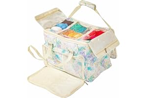 Athena's Elements Knitting Bag Yarn Storage Tote, Large Crochet Organizer, Yarn Storage Holder for Crocheting Knitter, Knitting Project Bag, Accessories Set, Gifts for Crochet Lovers