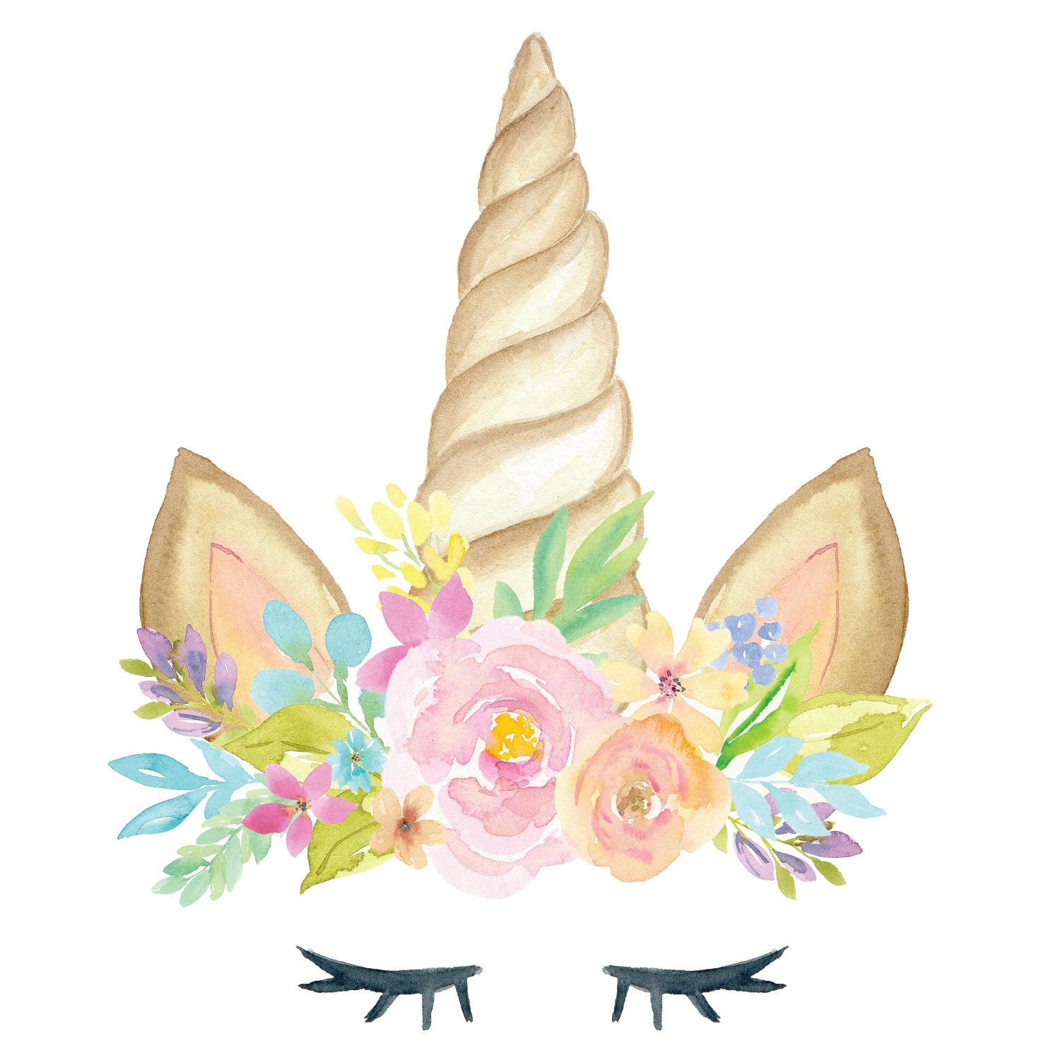 Stickerscape Unicorn horn wall sticker (Plain - Large size) | Perfect for creating a unicorn themed room | Unicorn wall stickers | Easy to Apply, Cleanly Removable