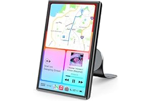 Avylet 7" Wireless Apple Carplay Screen for Car & Android Auto, Portable Car Stereo with Magnetic Mount, Supports Landscape & Portrait, OTA/GPS/Mirror Link/Voice Control/Bluetooth/AUX/FM/WiFi