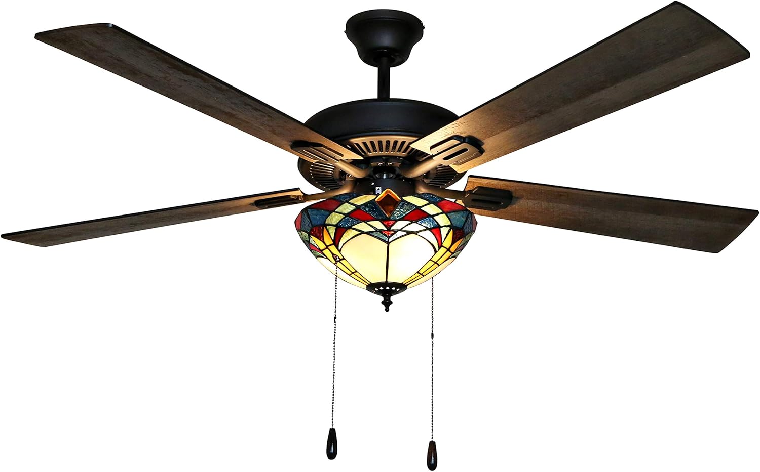 Amazon Com River Of Goods 52 Inch Prairie Stained Glass Led