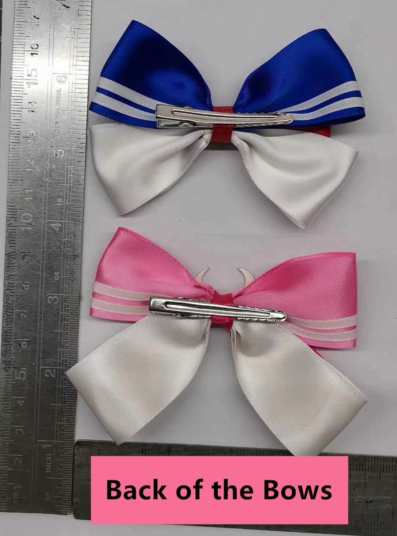 AACKS Moon Hair Bows Clips Moon Hair Acessories Big Bow Hair Barrette Clips Bowtie Moon Scout Wand Anime Bows