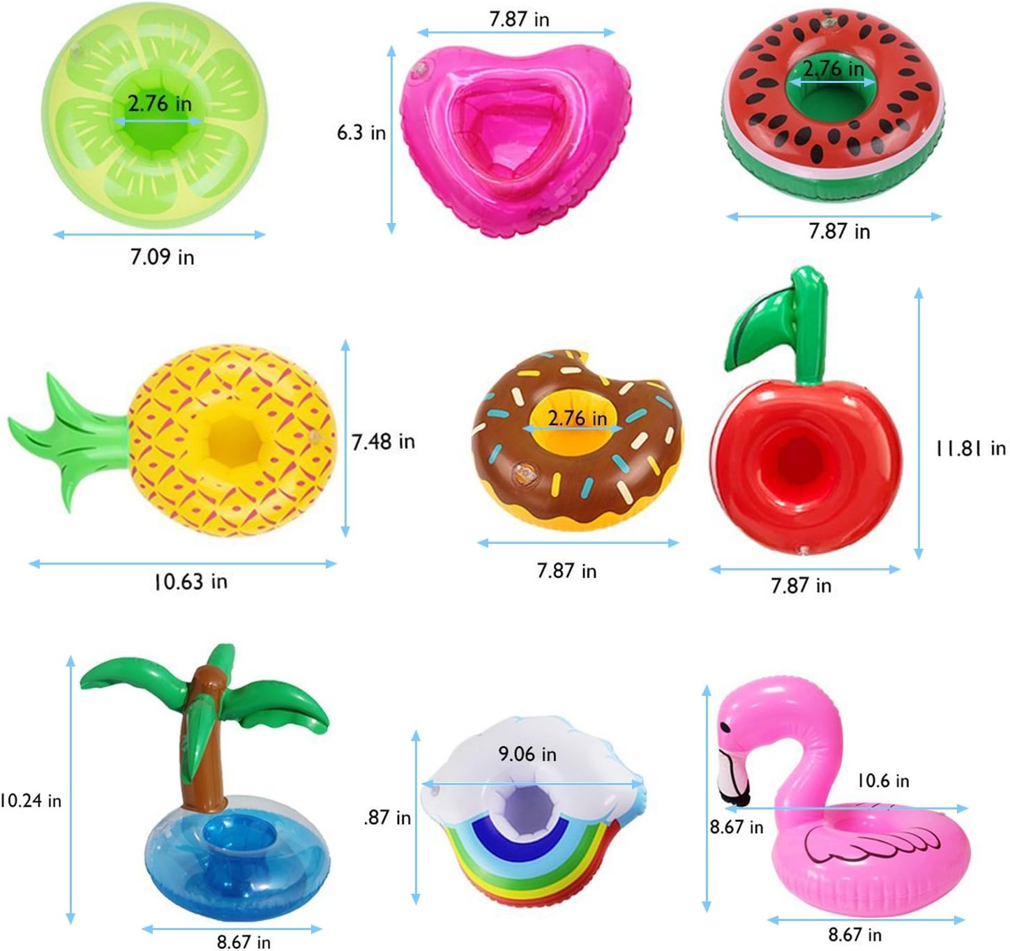 UEOTO Inflatable Cup Holder Floats, Drink Holders Coasters for Keeping ...
