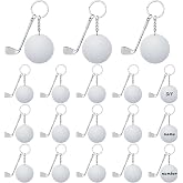 Equsion 18 Pack Golf Ball Keychains Bulk for Men Women Golfing Lover Gifts | DIY Friendly, Cute Acrylic Design, Party Favors for Tournament, Team Gifts, Carnival Rewards, Resist Bending &amp; Fading
