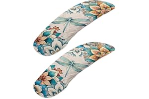 doginthehole Boho Blooms Office Armrest Arm Covers for Office Chair Desk Chair Dragonfly Print Computer Chair Armrest Cover Stretchy Washable Replacement Covers for Swivel Office Gaming Chair