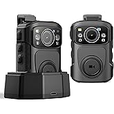 BOBLOV B4K5 4K Body Camera, 3400mAh IP68 Waterproof GPS Police 128GB Body Cams for 11Hrs(1080P Only) Video Record, Provide Charging Dock, Night Vision Video Camcorder for Personal, Guard Civilians
