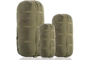 M-Tac Compression Stuff Sack for Sleeping Bag Military Water Resistant Compression Bag Lightweight Nylon Compression Sack for Travel, Camping, Hiking, Outdoor