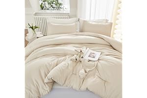 Litanika Twin XL Comforter Beige, 2 Pieces Kids Lightweight Solid Bedding Comforter Set, All Season Fluffy Bed Set (66x90In Comforter & 1 Pillowcase)