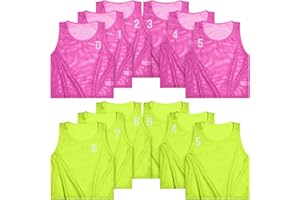 Boyiee Pinnies Scrimmage Vests, Nylon Mesh Team Practice Jersey Youth Pinnies for Sports Basketball Soccer Football