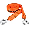 Heavy Duty Tow Straps with Hooks 2 x 20 ft,20000 lbs Nylon Kinetic Recovery Rope Kit for Vehicles Trip Acessories,Cable for Truck Car,Tree Farm Storage Cleaning,Securing Pull Strap with Hook