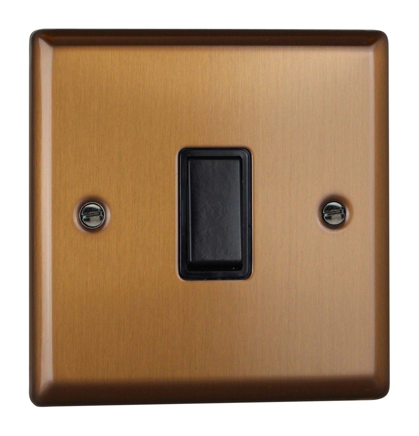 Varilight 1-Gang 10A 1- or 2-Way Rocker Switch Brushed Bronze