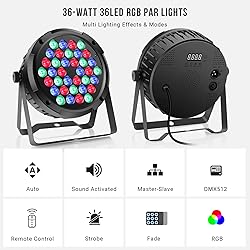 36LEDs RGB Par Lights 4 Pack - 36W LED Par Can