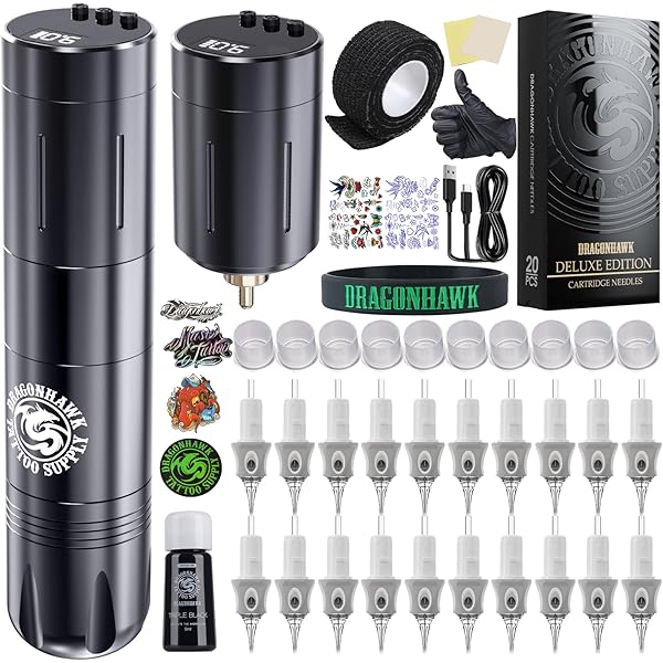 タトゥーマシン Dragonhawk ワイヤレスプロモデル 正規品フルセット Amazon.com: Dragonhawk Tattoo Gun Kit Wireless Tattoo