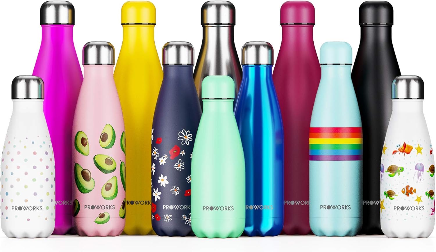 Proworks Performance Stainless Steel Sports Water Bottle Double 