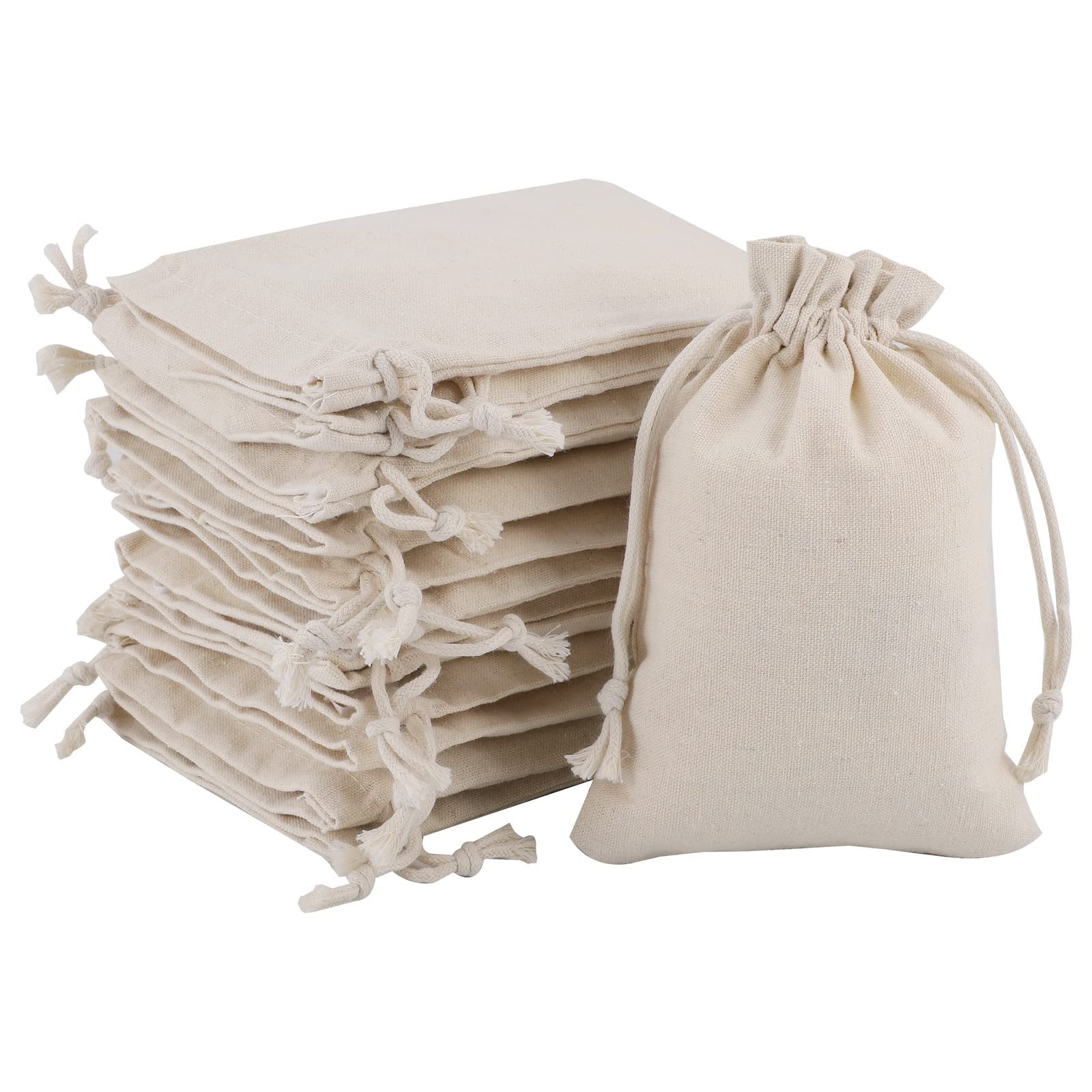 12Pcs Burlap Hessian Bags, 12x17cm(4.72 x 6.7inch) Reusable Small Canvas Drawstring Bags for Halloween Wedding Party Valentine's Christmas