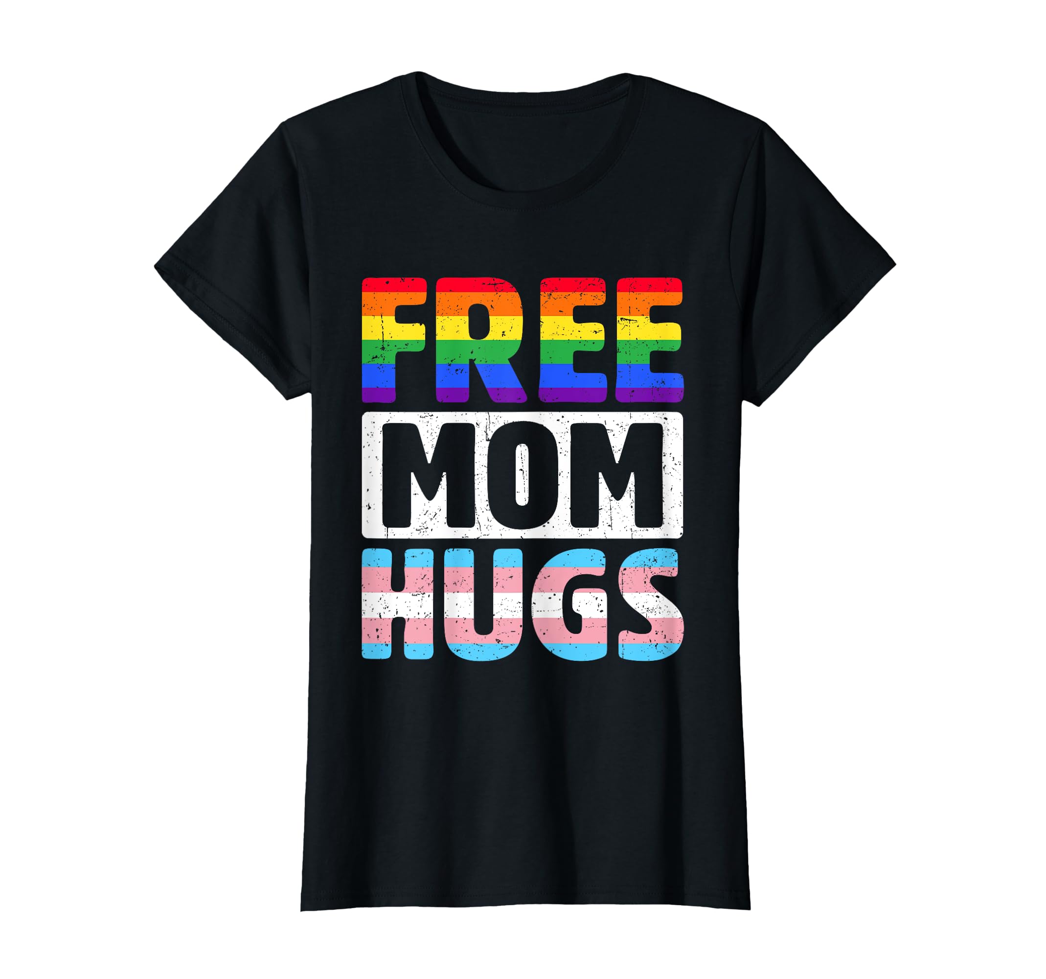 Photo 1 of (3xl) Free Mom Hugs Pride - LGBTQ Gay Pride Month - Proud Ally Mom T-Shirt