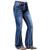 Flamingals Low Rise Boot Cut Jeans for Women Butt Lifting Western Pants with Pockets Flare Jeans Women