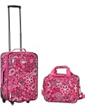 Rockland Luggage 2 Piece Set, Pink Bandana, Medium