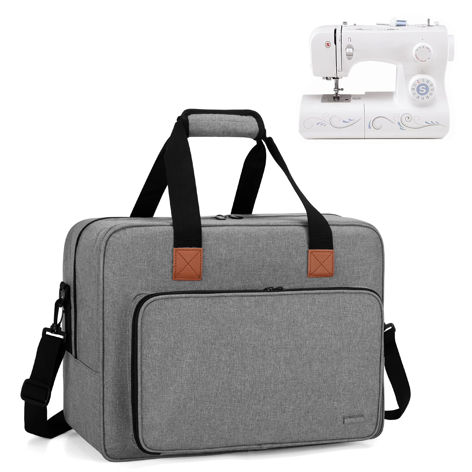 Luxja Sewing Machine Bag-Sewing Machine Storage Bag, Sewing Machine Bag for Sewing Accessories, Grey