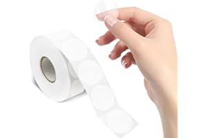 HEBAYY 1000 PCS Round Clear Seal Stickers, Transparent Envelope Mail Wafer Seal Self Adhesive Package Circle Label Dots with Perforation Line for Envelopes, Boxes and Gift Packaging (1” in Diameter)