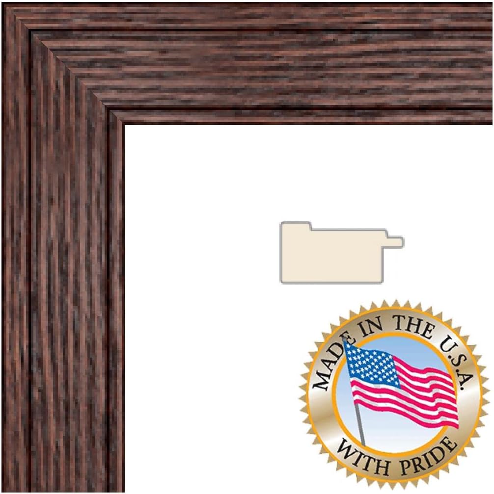 ArtToFrames 24x24 Picture Frame 1.5" Walnut Stain on Red