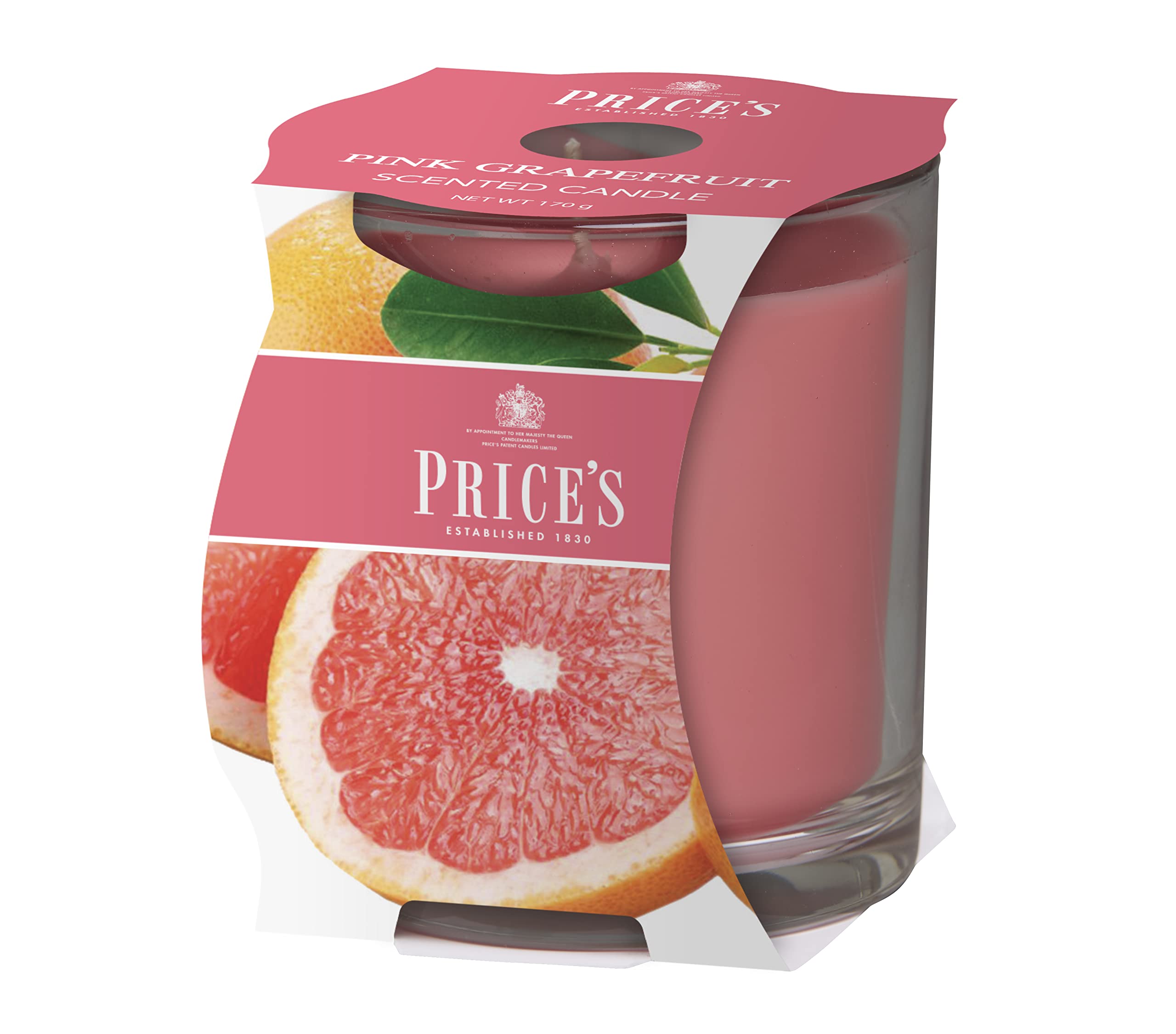 Price's - Pink Grapefruit Jar Candle - Citrus, Sweet, Quality Fragrance - Long Lasting Scent - Up to 45 Hour Burn Time
