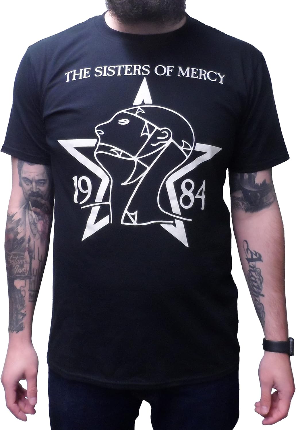 Mens Official Sisters of Mercy Retro T Shirts Amazon.co.uk Clothing