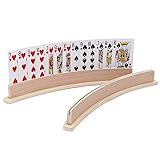 Exqline Wood Curved Playing Card Holder Racks Tray