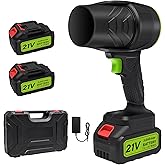 Leaf Blower Cordless, Lightweight Portable Dust Cleaner Handheld Turbo Jet Blower 600000RPM Electric Leaf Blower with 2 X 3.0Ah Batteries & Charger for Patio Cleaning, Lawn Care, Leaves, Dust, Dark