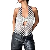SweatyRocks Women's Rave Going Out Tops Sexy Draped Cowl Neck Halter Top Y2K Clubwear