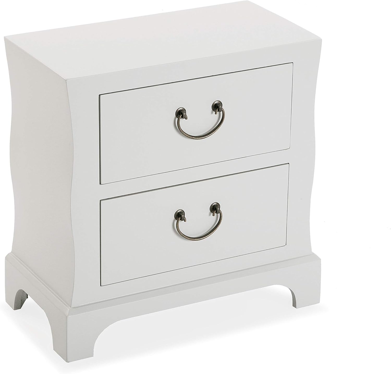Kyoto 2 Drawer Bedside Table 48 x 25 x 48 cm white Amazon.co.uk