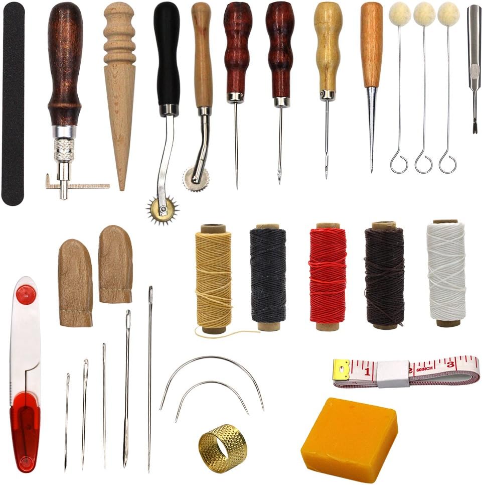 25 Pieces Sewing Supplies Accessories Tools, Leather Craft Hand