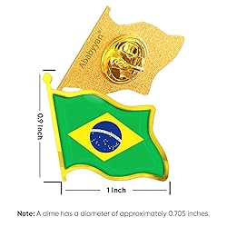 Brazil Flag Lapel Pin - Enamel Metal National Badge
