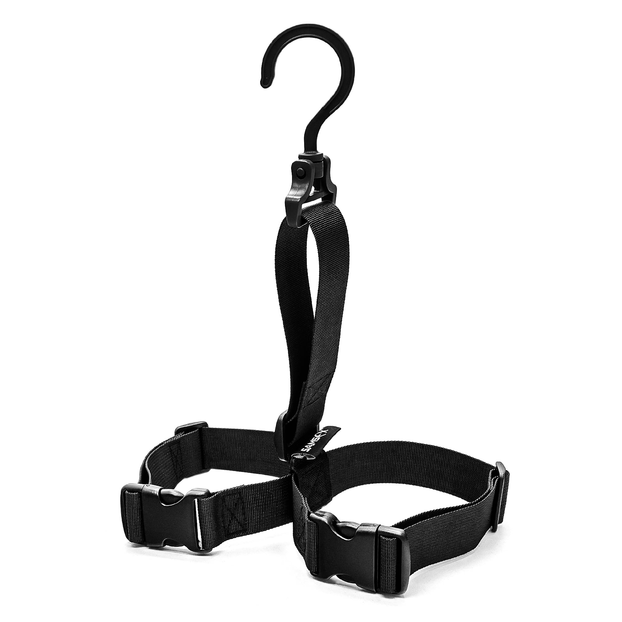 SAMSFX Fishing Wader Boot Hanger Hanging Strap Belt with 360 Degree Rotatable Hook
