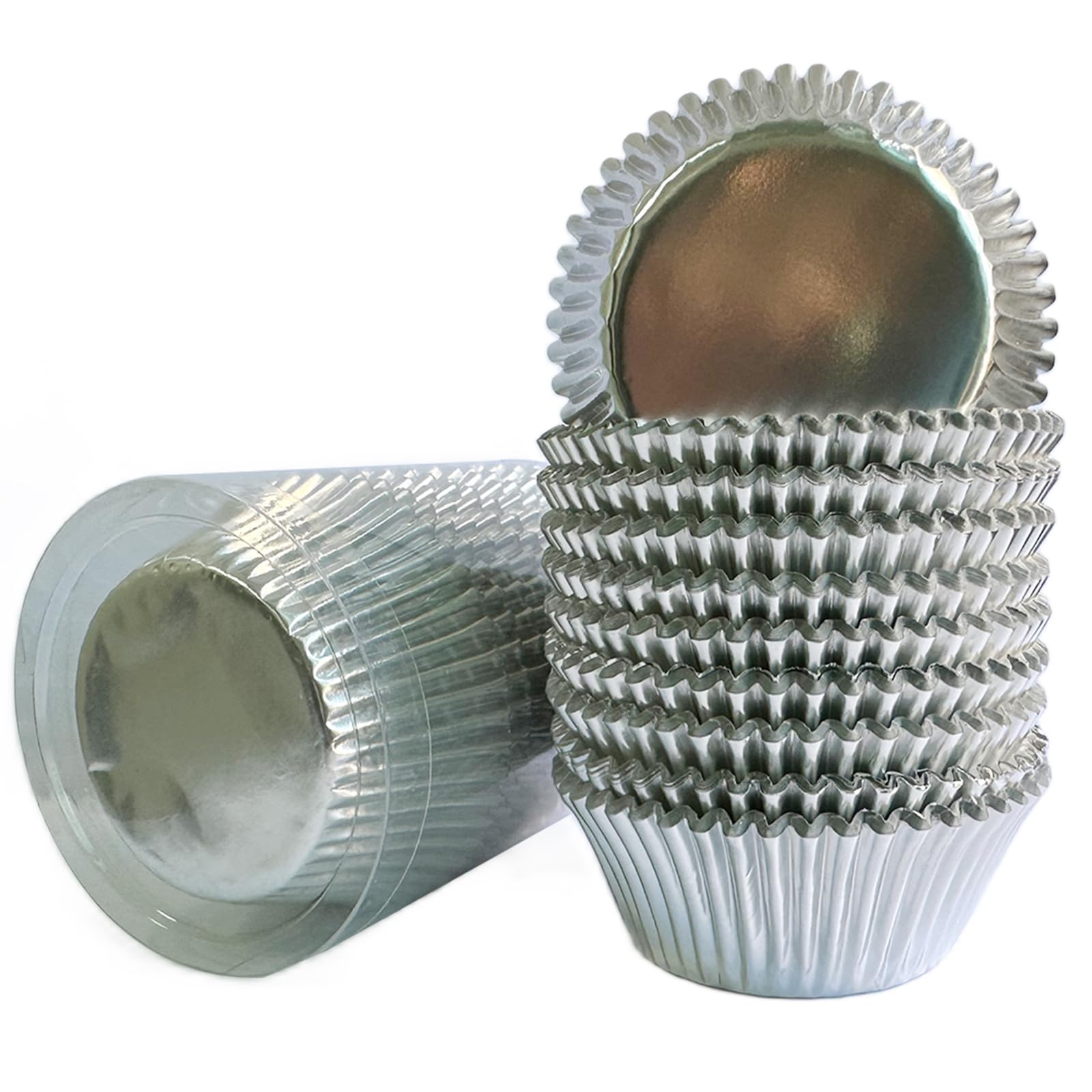 200-Count Standard Silver Foil Cupcake Liners Thick ＆ Sturdy