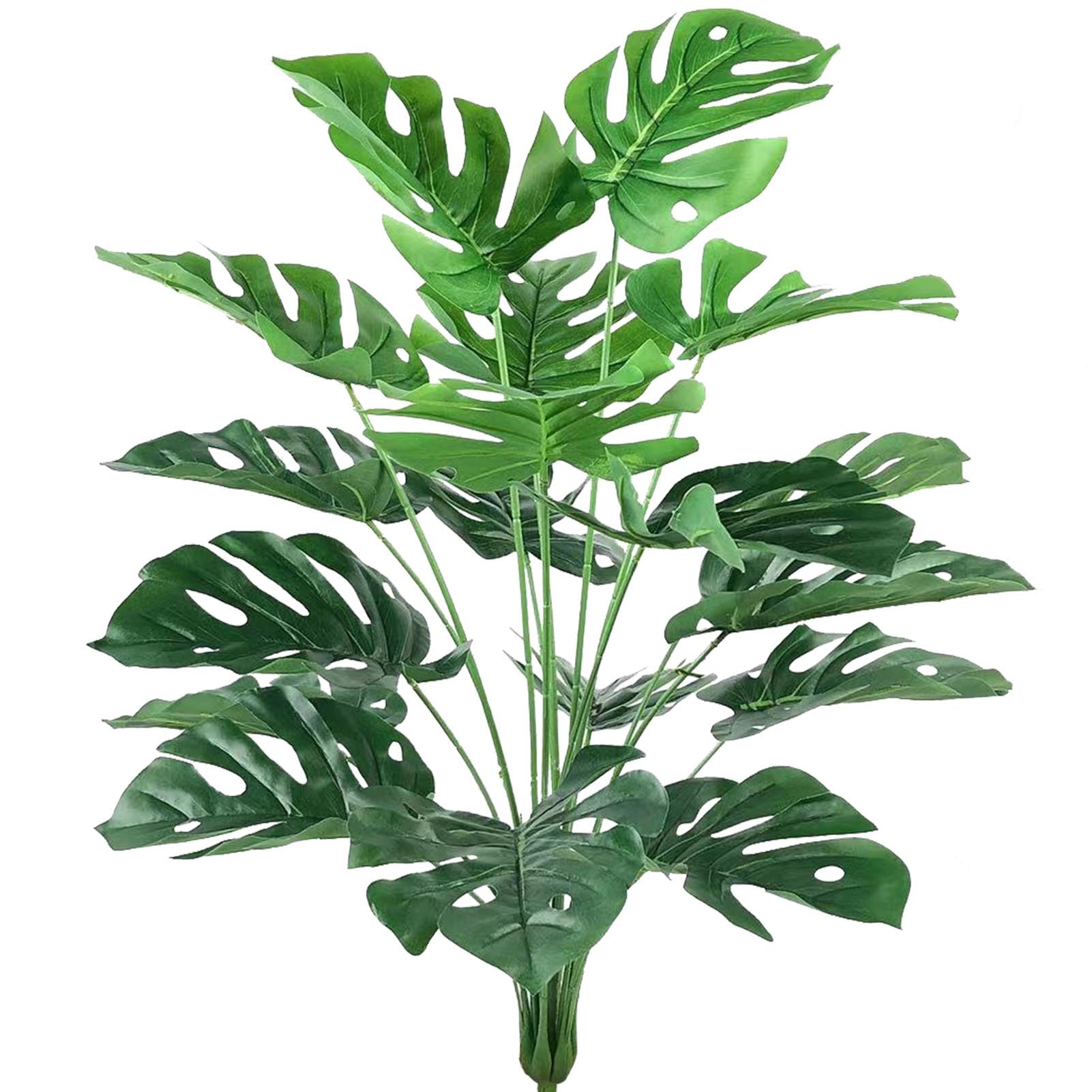 AIVORIUY Artificial Palm Plants Leaves Faux Turtle Leaf Fake Monstera Tropical Tree Leaves UV Imitation Artificial Plants for Indoor Outdoor Home Decor Office Garden Modern Decoration 76cm Large Leaf