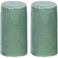 Salt and Pepper Shakers set Farmhouse Kitchen Decor Ceramic Salt Shaker - Wedding Registry Ideas Gifts Salt and Pepper Set Holder Table Décor,Modern Table Ceramic Shakers (Olive Green Matt)- Set Of 2