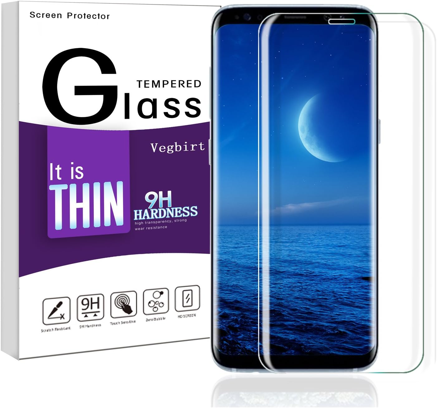 Galaxy S8 Screen Protector, Samsung Galaxy S8 Tempered Glass Screen Protector,Full Coverage Tempered Glass Screen Protector for Samsung Galaxy S8 (clear4)