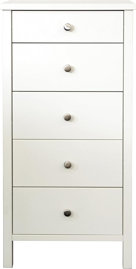 Steens Narrow Chest With 5 Drawers White Amazon Co Uk Kitchen
