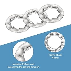 uxcell M4 20Pcs Internal Tooth Washers, 304