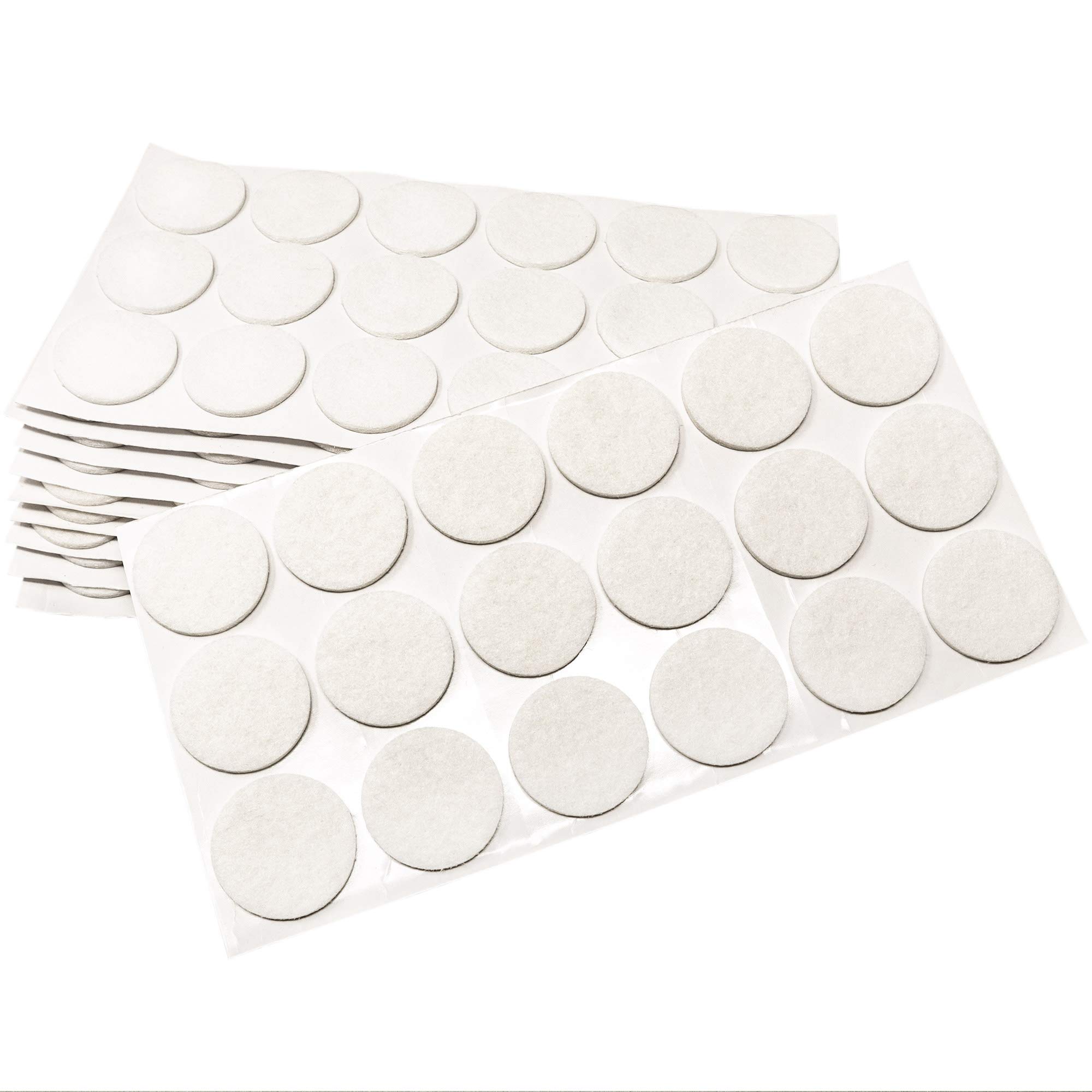 Adsamm® / 180 x self-adhesive felt pads/White/ø 1.42'' (ø 36 mm) / round / 0.138'' / 3.5 mm thick stick-on furniture felt glides/Furniture & Chair Glides