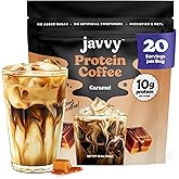 Caramel Protein Iced Coffee - Premium Whey Protein & Instant Iced Coffees - 100% Natural Cold Brew - Zero Artificial Flavors 