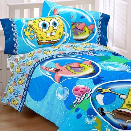 4pc Nickelodeon Spongebob Squarepants Full Bedding Set Playful