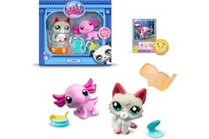 BANDAI BF00525 Littlest Pet Shop (ONE SUPPLIED AT RANDOM) | Each Gen 7 S1 2 Pack Contains 2 LPS Mini 3 Accessories 1 Collector Card And 1 Virtual Code | Collectable Toys For Girls And Boys, Pairs Pack