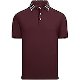 Alex Vando Mens Golf Shirts Moisture Wicking Quick-Dry Short Sleeve Fashion Designed Polo Shirts for Men