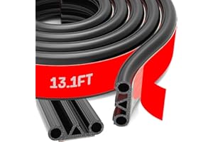 CHUANJI Tonneau Cover Seal Adhesive Tailgate Seal, Truck Topper Seal Rubber Weather Stripping with Triple Bulb, Camper Shell Seal Kit Replacement Parts Accessories(13.1Ft)