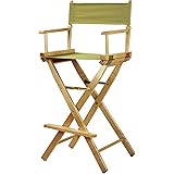 Casual Home 30" Director's Chair Natural Frame-with Olive Canvas, Bar Height