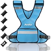 Aroha Adjustable Weighted Vest for Women & Men, 4-10lb/11-20lb/20-32lb Vest with 6 Ironsand Weights for Strength Training and Home Workout, Weight Vest with Reflective Strip for Running, Walking