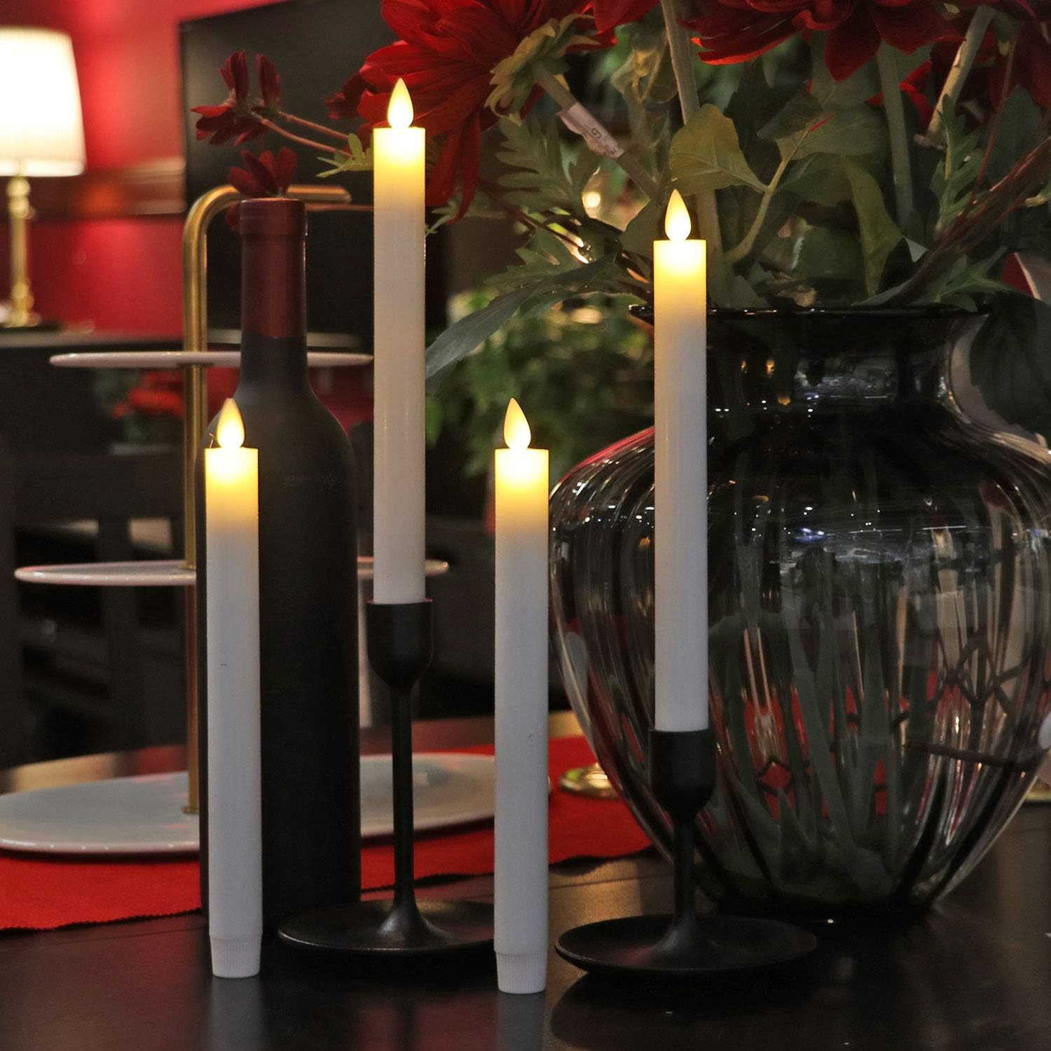 Fanna LED Taper Candles with Moving Flame, Real Wax Finished Flickering Battery Operated Candles - Image 5