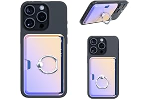 BINOCS Magnetic Phone Wallet with Ring Holder, Sidepush Mag-Safe Card Holder with 360 Degree Adjustable Ring Stand Compatible with iPhone 15/14/13/12 and Pro/ProMax Series