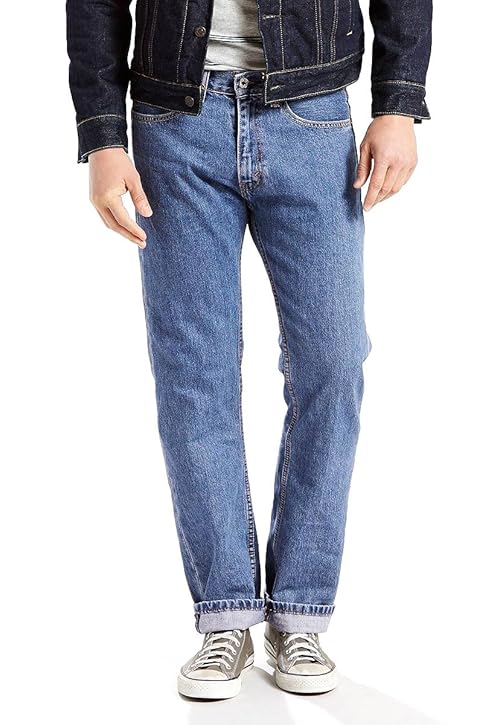 Levi's Men's 505 Regular Fit Jeans (Also Available, Medium Stonewash, 44W x 36L Big Tall